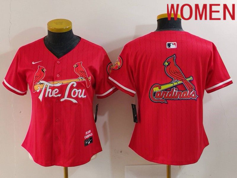 Women St.Louis Cardinals Blank Red City Edition 2024 Nike MLB Jersey style 4